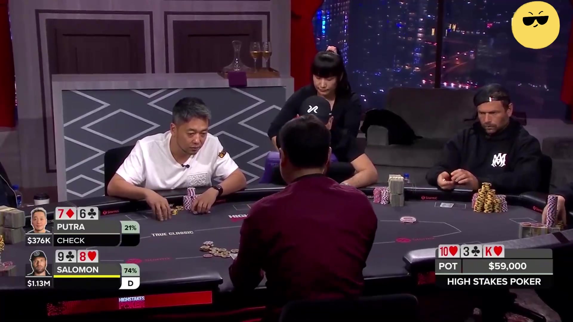 所罗门AK同花遭遇allin！打出千万彩池！