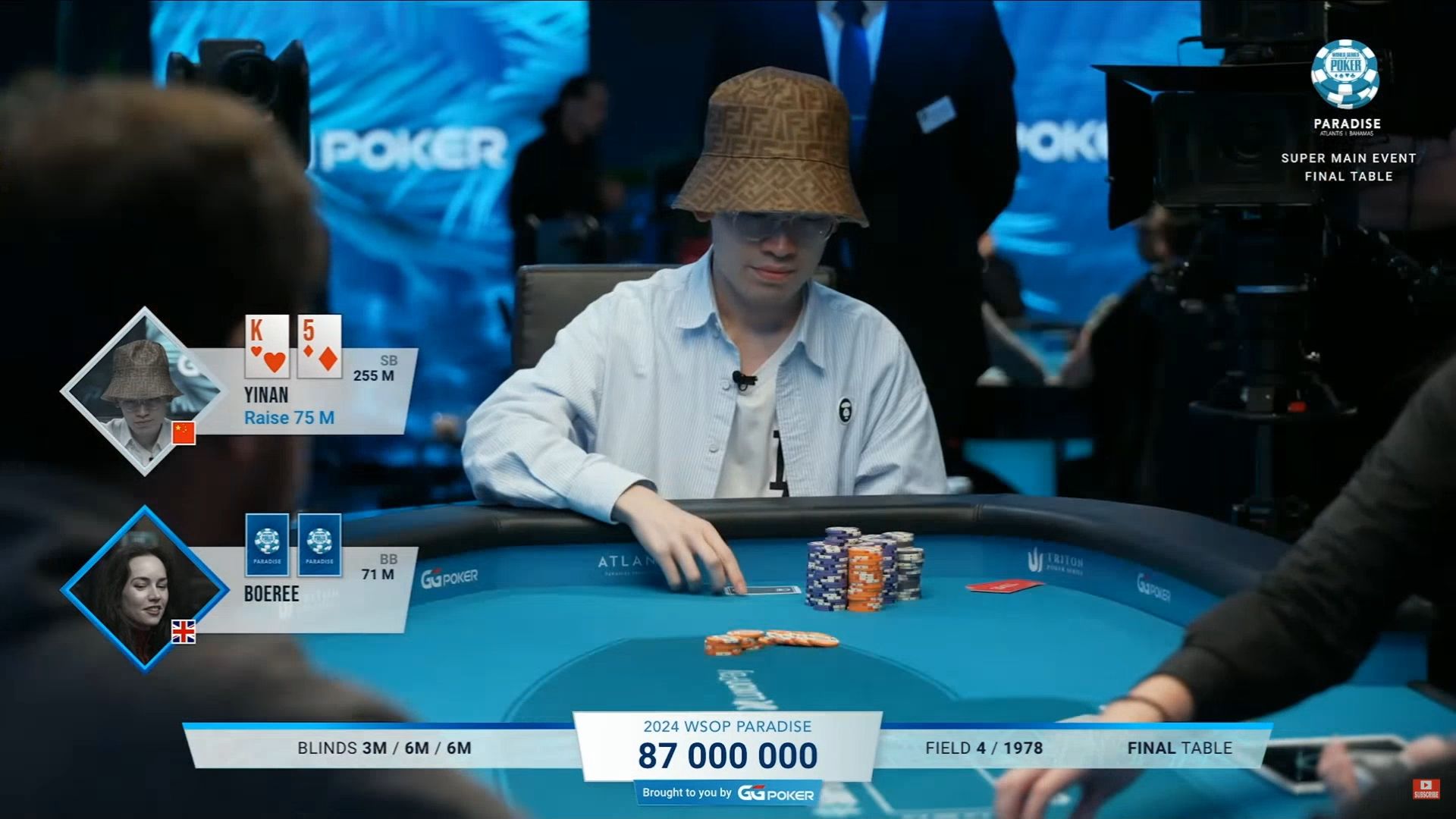 2024.12.20 直播 WSOP天堂岛 $25k买入 主赛 决赛桌 第4集