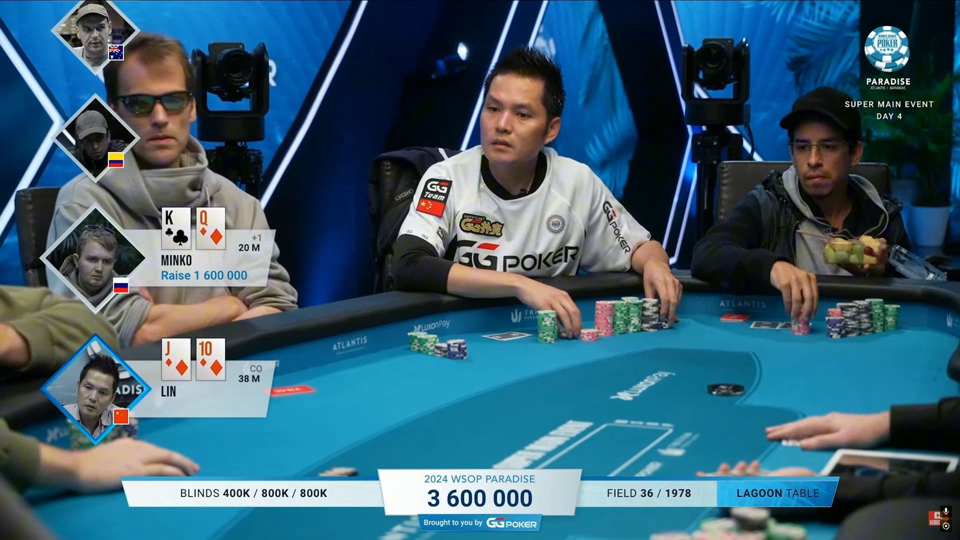 2024.12.19 直播 WSOP天堂岛 $25k买入 主赛DAY4 第1集