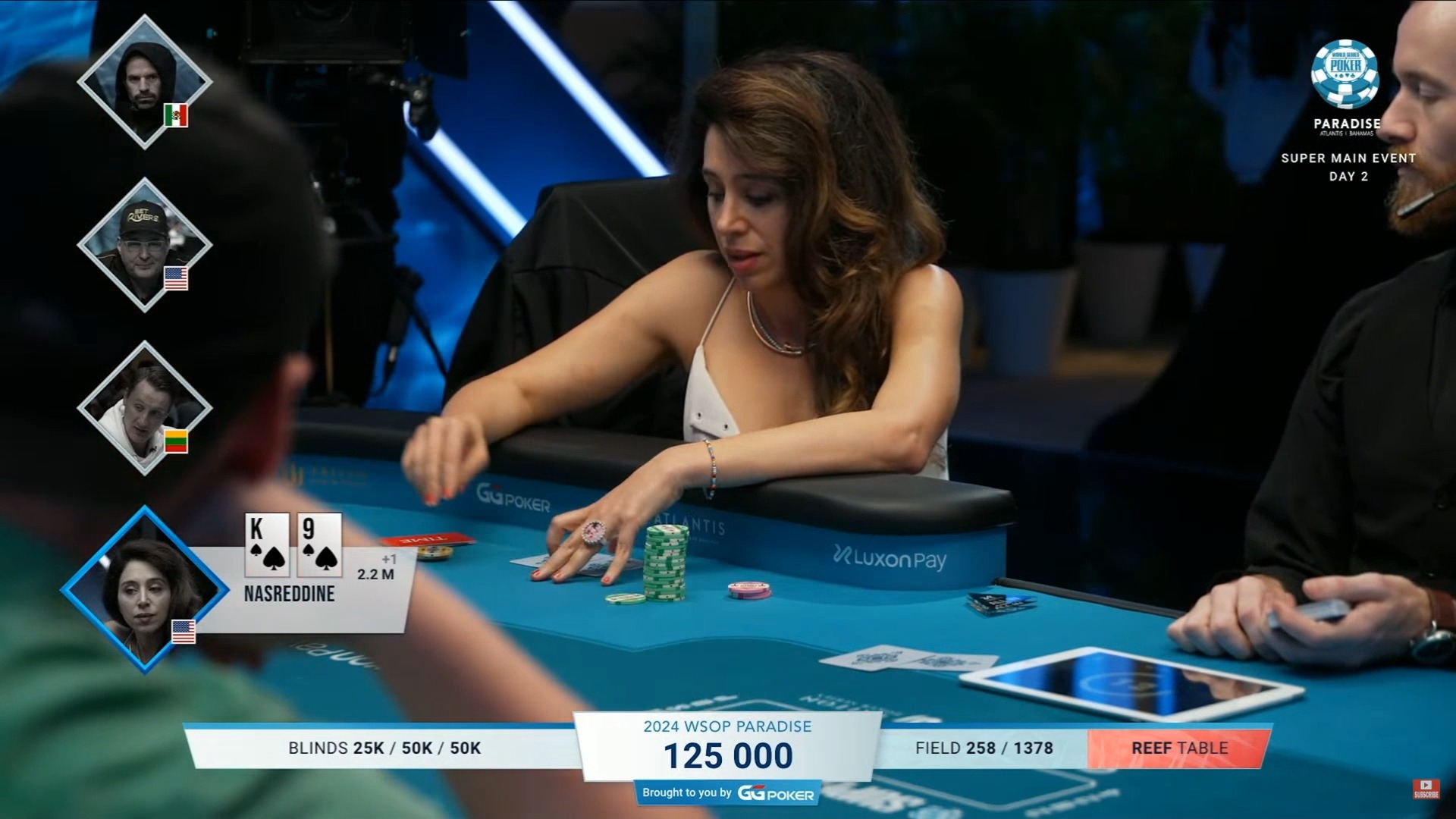 2024.12.17 直播 WSOP天堂岛 $25k买入 主赛DAY2 第5集