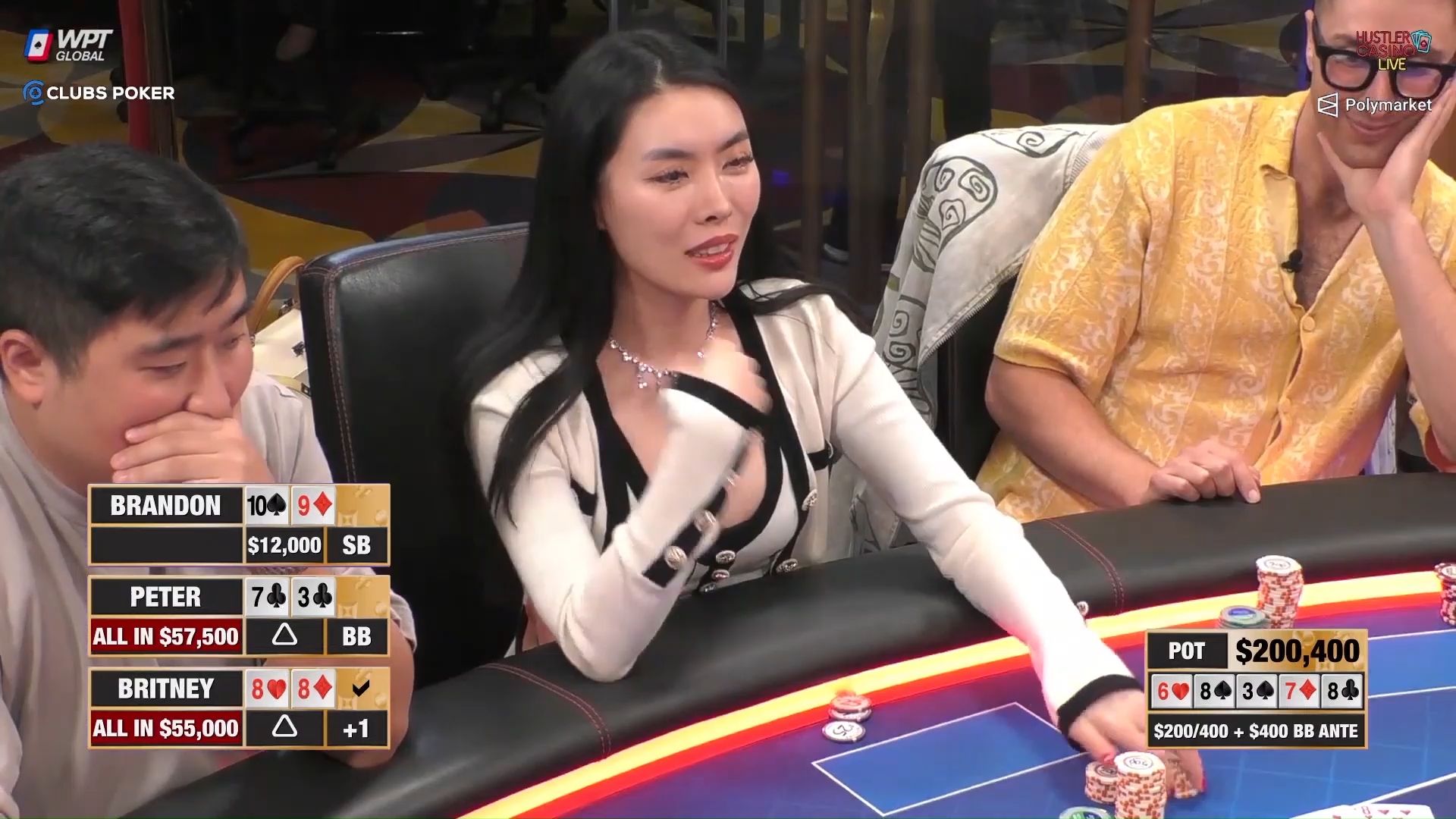 【大鹏德州扑克】小甜甜布兰妮，拿到炸弹8888！