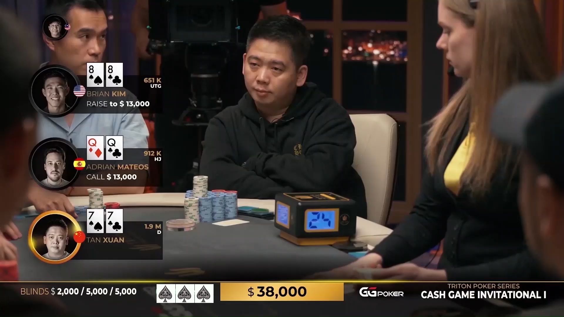 【大鹏德州扑克】谈老板拿到手对，对抗WSOP决赛选手！