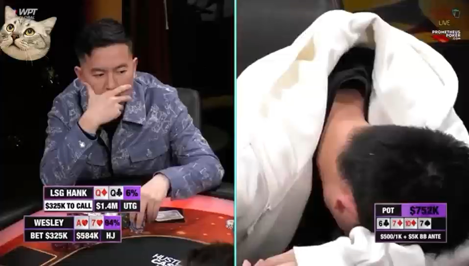 年度十佳对局第6名：韦斯利对决拉斯哥，催促裁判注意时间并且趴桌上了！
