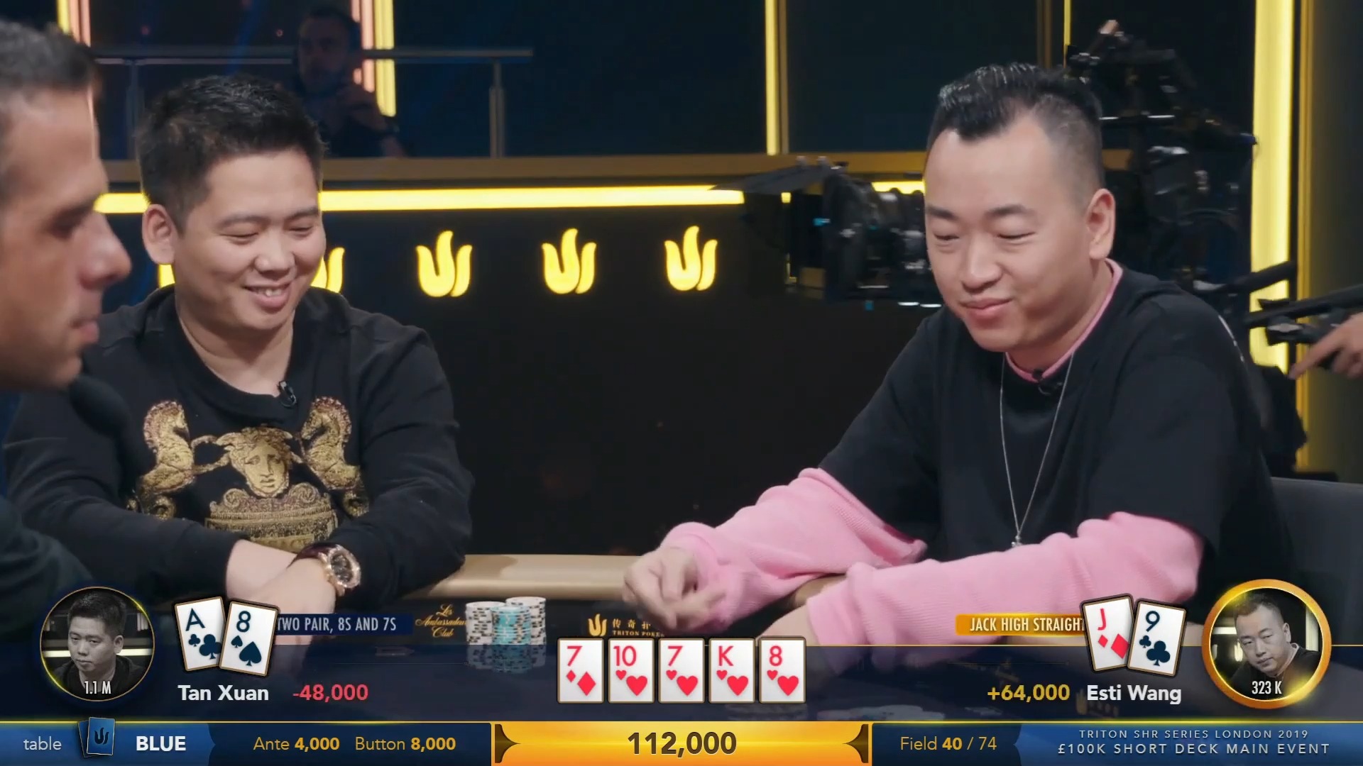 传奇扑克伦敦站德州扑克10W英镑短牌买入赛（三）