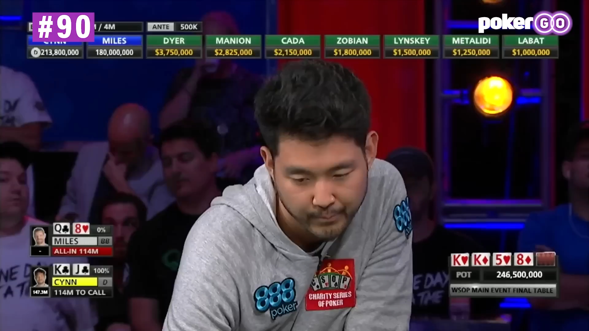 WSOP手牌排行前100手81—90（陈强尼，约翰·辛恩，Marcel Luske和Da）